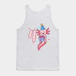 I am 4 with axolotl - girl birthday 4 years old Tank Top